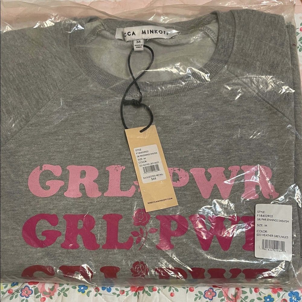 Rebecca Minkoff Girl Power Sweatshirt NWT Size Medium